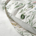 TIMJANSMOTT Duvet cover and 2 pillowcases, white/floral pattern, 200x200/50x60 cm