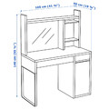 MICKE Workstation, white stained oak effect, 105x50 cm