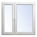 Tilt and Turn/Casement Window PVC Triple-Pane 1465 x 1435 mm, asymmetrical, left, white