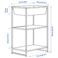 JOSTEIN Shelving unit with container, in/outdoor/metal white, 61x40x90 cm