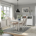 EKEDALEN / BERGMUND Table and 4 chairs, white/Hallarp beige/white, 120/180 cm