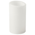 ÄDELLÖVTRÄD LED block candle, white/indoor, 14 cm