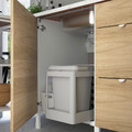 ENHET Kitchen, white, oak effect, 223x63.5x222 cm