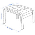 POÄNG Footstool, white stained oak veneer/Gunnared light green