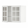 METOD Wall cabinet w shelves/2 glass drs, white/Stensund white, 80x60 cm