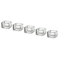 GLASIG Tealight holder, clear glass, 5x5 cm, 5 pack