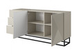 Cabinet with Doors & Drawers Asha 167cm, cashmere/black