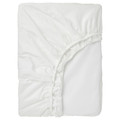 RÖNNVECKMAL Fitted sheet, white, 120x200 cm