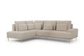 Corner Sofa-Bed Left Nicole L Crown 2 Beige/gold legs, beige