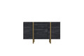 Cabinet with 2 Doors & 3 Drawers Verica 150 cm, charcoal/gold legs