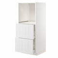 METOD / MAXIMERA High cabinet w 2 drawers for oven, white/Stensund white, 60x60x140 cm