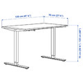 TROTTEN Desk sit/stand, white, 120x70 cm