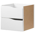 KALLAX Shelving unit, with 2 doors with 4 drawers/wave shaped white, 147x77 cm