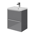 Goodhome Wall-mounted Basin Cabinet Imandra Slim 50cm, grey