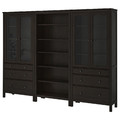 HEMNES Storage combination w doors/drawers, black-brown, 270x197 cm