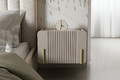 Wall-Mounted Bedside Table Malmi 45 cm, cashmere, crema bianca, gold