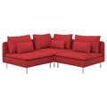 SÖDERHAMN Corner sofa, 3-seat, Tonerud red