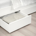 SONGESAND Bed frame with 2 storage boxes, white, Lönset, 140x200 cm