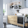 ENHET Kitchen, white, oak effect, 203x63.5x222 cm