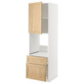 METOD / MAXIMERA Hi cab f ov w dr/2 frnt/1 m/1 h drw, white/Forsbacka oak, 60x60x200 cm