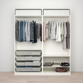 PAX / FARDAL/ÅHEIM Wardrobe combination, high-gloss white/mirror glass, 200x60x236 cm