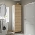 ENHET High cabinet storage combination, white/oak effect, 60x62x210 cm