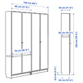 BILLY / HÖGBO Bookcase combination w glass doors, white, 160x202 cm