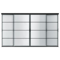 SKYTTA / SVARTISDAL Sliding door combination, black/white paper, 351x205 cm