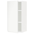 METOD Wall cabinet with shelves, white/Voxtorp matt white, 40x80 cm