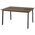 MITTZON Conference table, walnut veneer/black, 140x108x75 cm