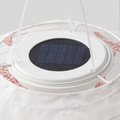 SOLVINDEN LED solar-powered pendant lamp, outdoor globe/red star, 30 cm