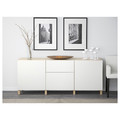 BESTÅ Storage combination with drawers, white stained oak effect/Lappviken white, 180x40x74 cm