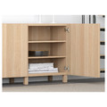 BESTÅ Storage combination with doors, Lappviken white stained oak effect, 180x40x74 cm