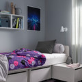 BLÅSKATA Duvet cover and pillowcase, purple/black patterned, 150x200/50x60 cm