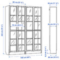 BILLY / OXBERG Bookcase comb w glass doors, oak effect, 160x202 cm