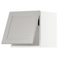 METOD Wall cabinet horizontal w push-open, white/Lerhyttan light grey, 40x40 cm