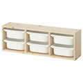 TROFAST Wall storage, light white stained pine/white, 93x21x30 cm