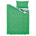 SKOGSDUVA Duvet cover and pillowcase, blue green/forest pattern, 150x200/50x60 cm