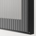 FÄLLSVIK Glass door, anthracite/reeded glass, 60x64 cm