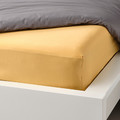 NATTJASMIN Fitted sheet, yellow, 180x200 cm