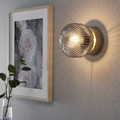 SOLKLINT Wall lamp, wired-in installation, brass, grey clear glass