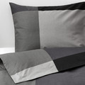 BRUNKRISSLA Duvet cover and 2 pillowcases, black, 200x200/50x60 cm