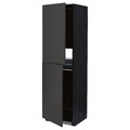 METOD High cabinet for fridge/freezer, black/Nickebo matt anthracite, 60x60x200 cm