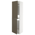 METOD High cabinet for fridge/freezer, white/Havstorp brown-beige, 60x60x220 cm