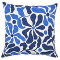 GULLBERGSÖ Cushion cover, blue floral pattern/outdoor indoor, 50x50 cm