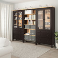 HEMNES Storage combination w doors/drawers, black-brown, light brown, 270x197 cm