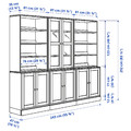 HAVSTA Storage combination w glass doors, white, 243x47x212 cm