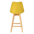 Bar Stool Norden Wood, low, PP, yellow