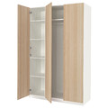 PAX / FORSAND Wardrobe combination, white/white stained oak effect, 150x60x236 cm