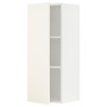 METOD Wall cabinet with shelves, white/Vallstena white, 40x100 cm